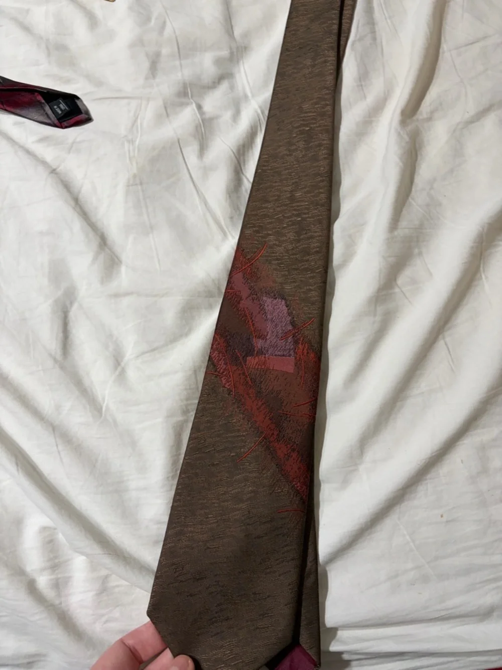Pierre Balmain Brown Tie with Red & Purple Accents